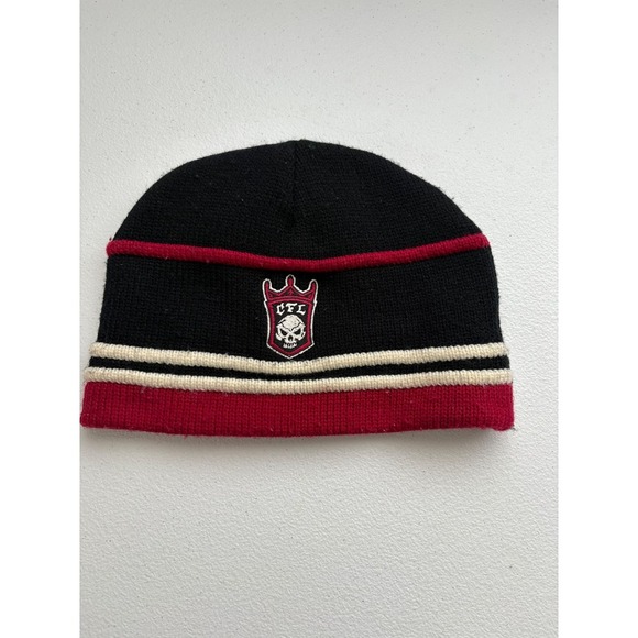 West Coast Choppers Beanie Hat Black Red Acrylic Skull Logo Knit Cap - Picture 1 of 3